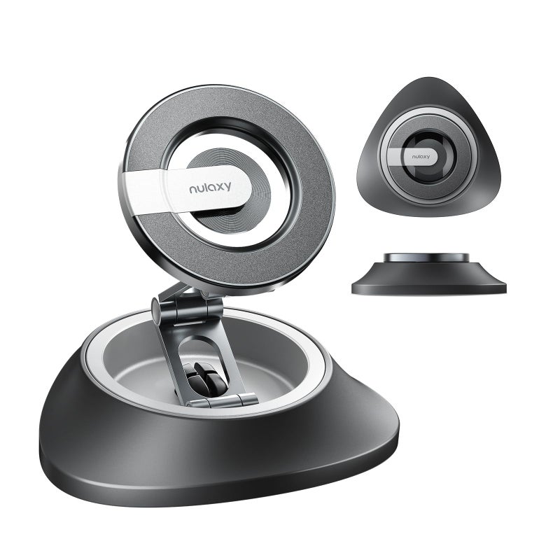 Nulaxy 2026 Upgraded Magsafe Car Mount for Dashboard, [Ultra-Stable & Strong] Car Phone Holder with Rotating Base, Foldable Magnetic Phone Holders for Your Car Compatible with iPhone 17 Pro Max - Image 1