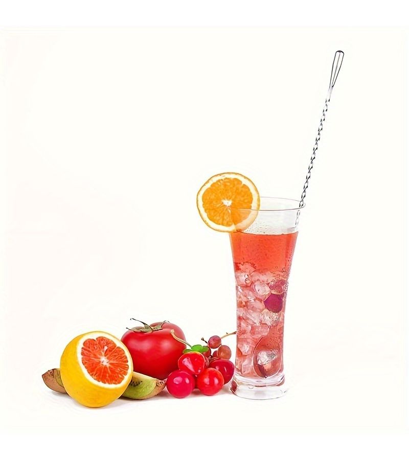 Stainless Steel Ice Tongs And Cocktail Spoon Set 2 Pieces Elongated Handle For Mixing - Image 5