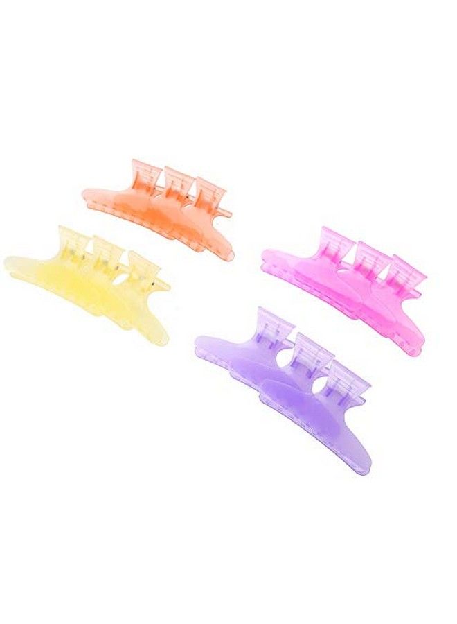 Sonew 12Pcs / Set Colorful Hair Clips Lovely Butterfly Holding Hair Hold Clip Hair Section Claw Clamps Hairdressing Tool(Clear) - Image 5