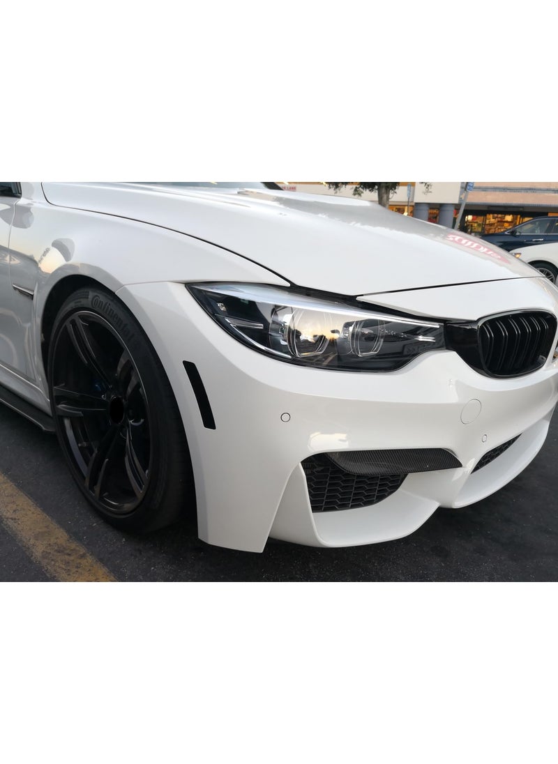 iJDMTOY iJDMTOY Glossy Black Smoked Lens Front Bumper Side Markers Compatible With 2016-2018 BMW F30 F31 LCI 3 Series 320i 340i, F32 4 Series 420i 428i 435i 440i, Replace OEM Amber Reflector Assy  - Image 4