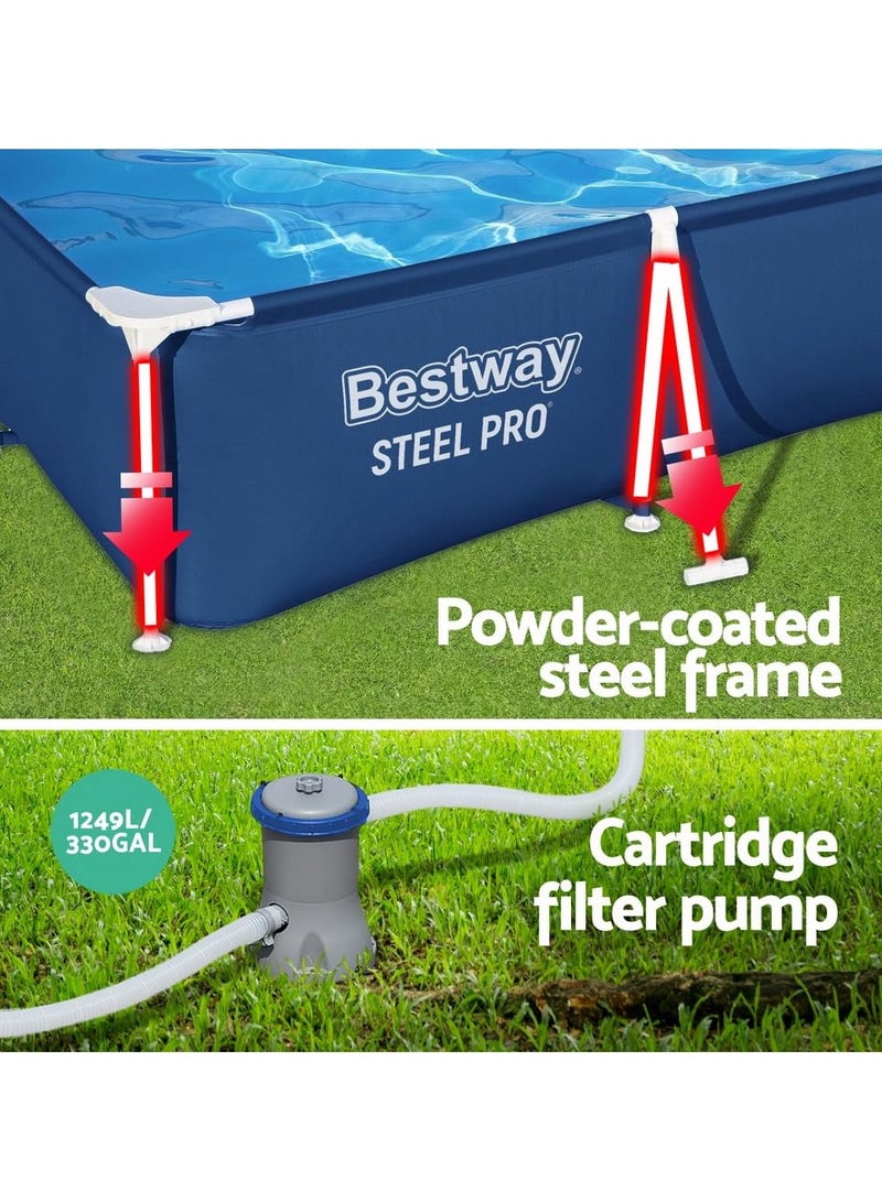 Bestway Steel Pro Above Ground Pool Set – Heavy-Duty Steel Frame Swimming Pool with Durable PVC Liner, Filter Pump, and Easy Setup for Backyard Family Fun and Summer Relaxation - Image 5