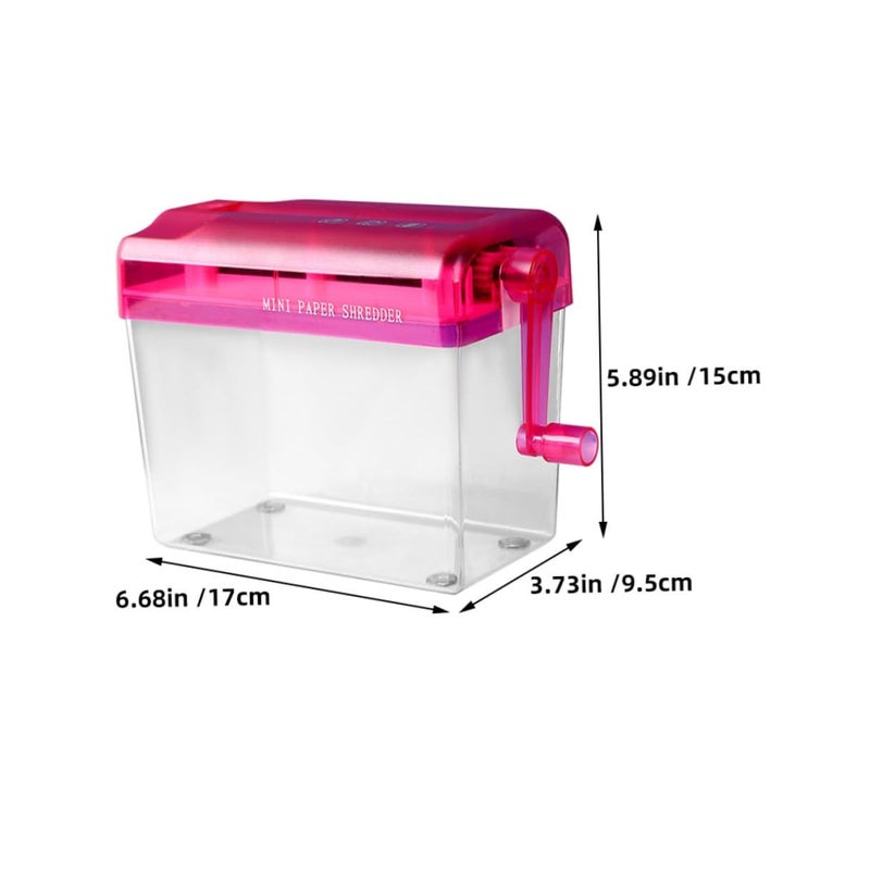 Mini Manual Paper Shredder 2 Pack Desktop Hand Crank Shredders For Home Office Portable A6 Document And Card Shredding Tool Pink And Blue - Image 3