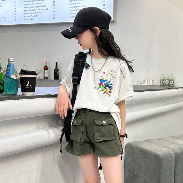 Boys' Cotton Short-Sleeved T-Shirt For Boys And Girls National Tide Middle-Aged Children'S New Summer Chinese Style Summer Clothes Children'S Half-Sleeved - Image 1
