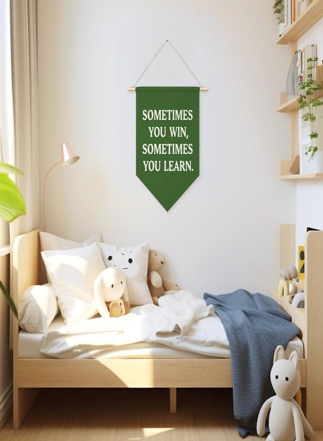 AGMDESIGN Sometimes You Win Sometimes You Learn Vintage Canvas Hanging Pennant Flag Banner, Best Teacher Gifts from Students, Home Office School Classroom Kids Room Flag Decor, Office Decor Gifts - Image 5