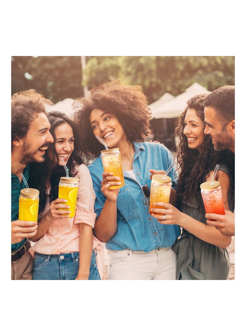 KASTWAVE طقم 3 قطع من أكواب الشرب بأغطية خشبية وقشة زجاجية - Image 5