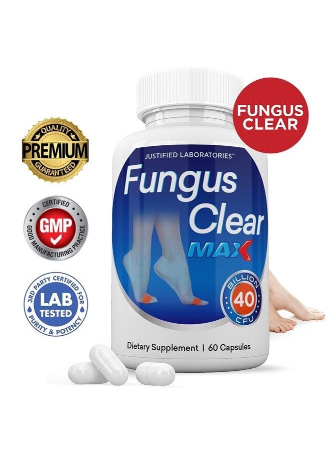 Justified Laboratories - (3 Pack) Fungus Clear Max Pills 40 Billion CFU Probiotic 180 Capsules - Image 1