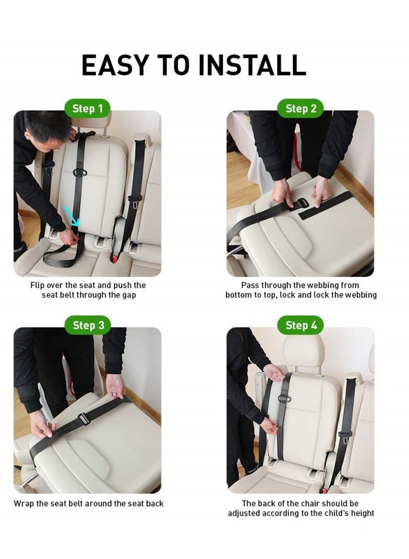 SYOSI Seat Belt Adjuster for Kids Universal Seatbelt Clips Auto Car Shoulder Neck Strap Positioning Belt Also Car Seat Travel Belt to (Black) - Image 5