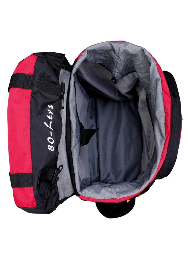 ROZEN حقيبة ظهر للسفر من روزن سعة 80 لترًا للرياضات الخارجية والتخييم والمشي لمسافات طويلة (أسود) - Image 3