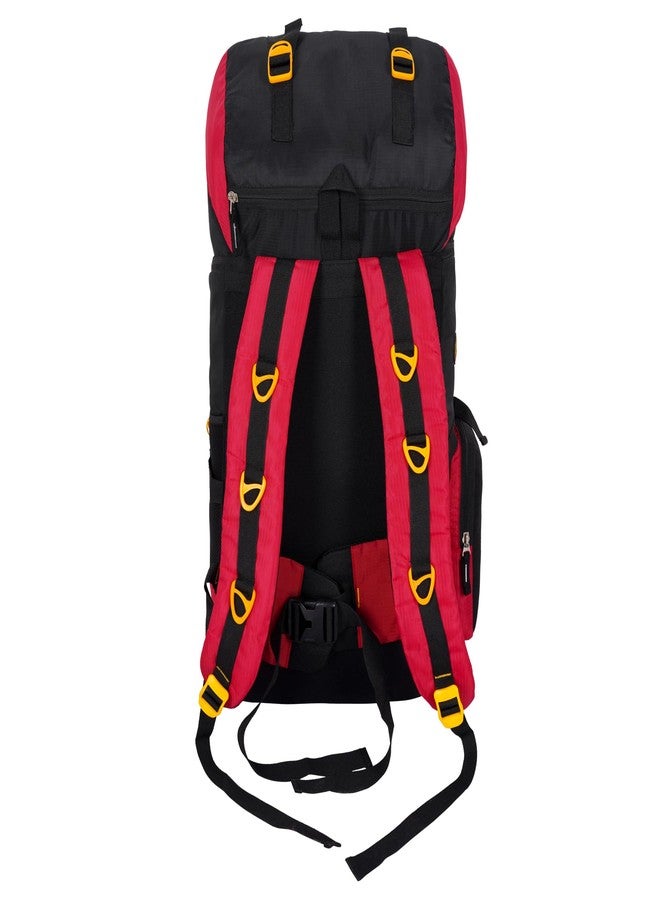 ROZEN حقيبة ظهر للسفر من روزن سعة 80 لترًا للرياضات الخارجية والتخييم والمشي لمسافات طويلة (أسود) - Image 2