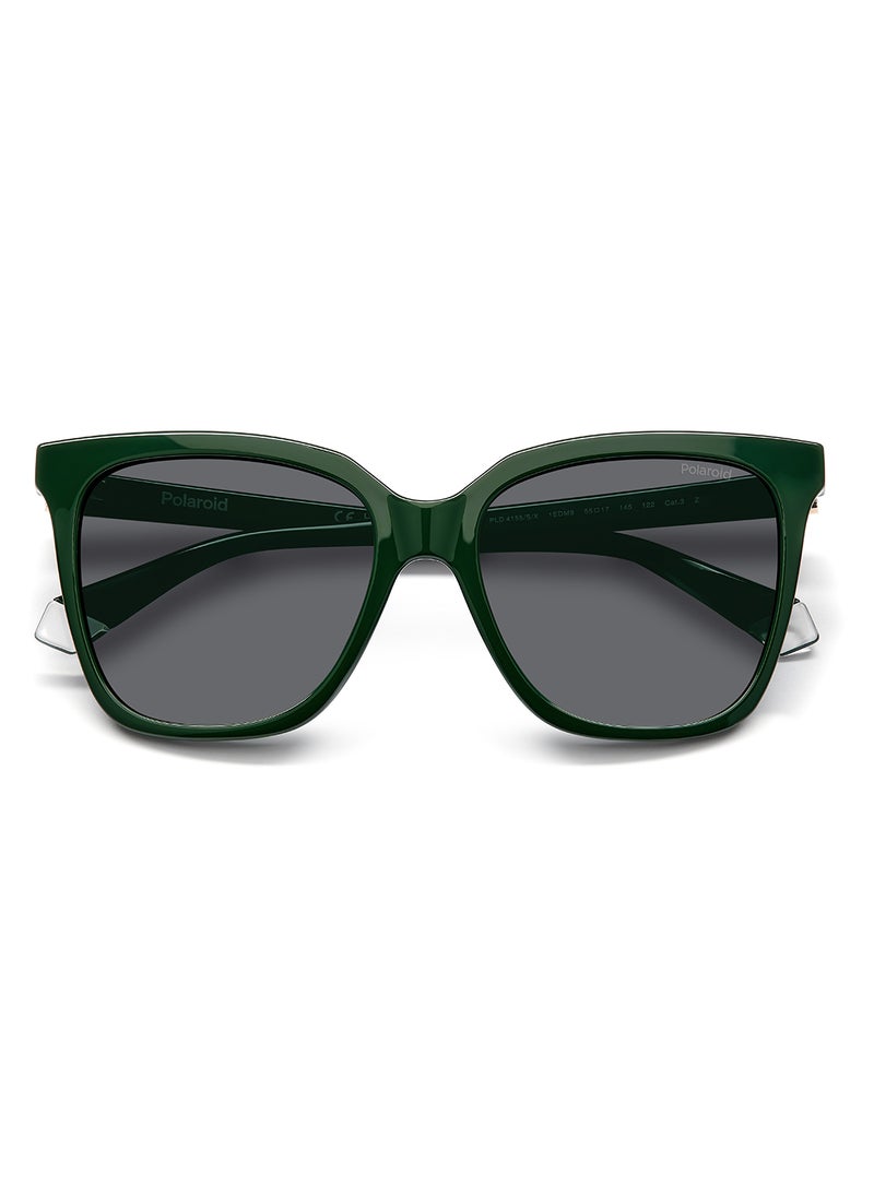 Polaroid Women's Polarized Square Sunglasses - Pld 4155/S/X Green Millimeter - Lens Size: 55 Mm  - Image 4
