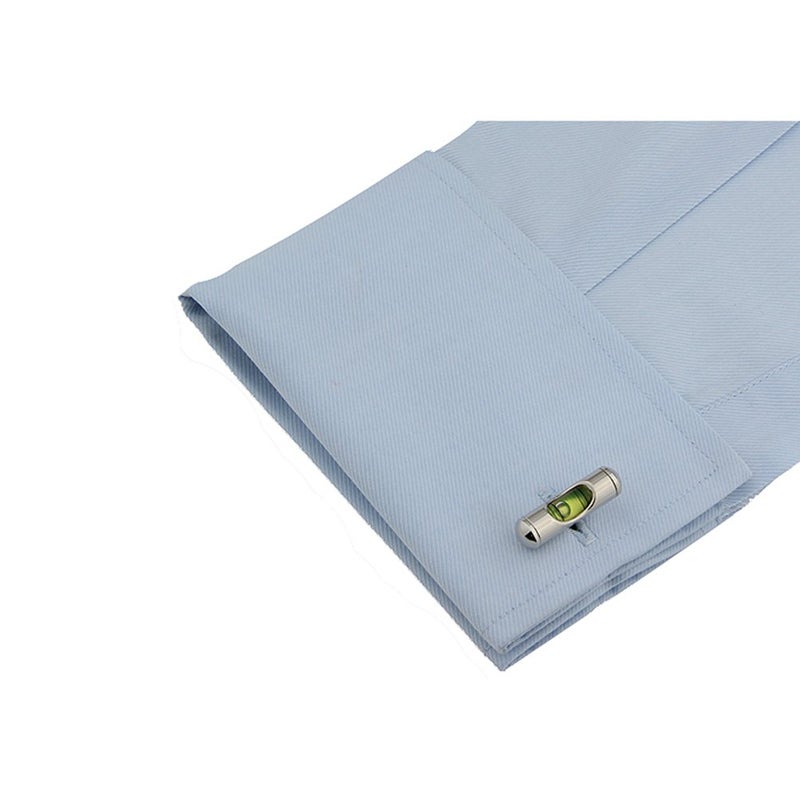 Vcufflinks 3D Spirit Level Cufflinks Tools Cuff Links Engineer (Green) - Image 4