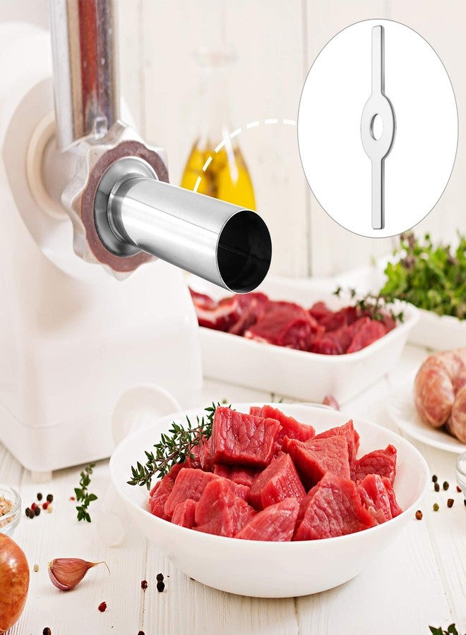 مادر طقم حشو سجق من مادر مكون من 4 قطع، 3 أنابيب طحن من الفولاذ المقاوم للصدأ بأحجام مختلفة مع حلقة حشو سجق لمفرمة اللحم مقاس 5، طقم صنع الطعام - Image 4