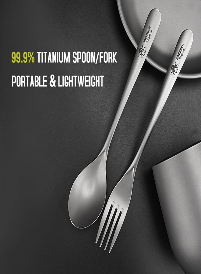 HWZBBEN Lightweight Titanium Spoon for Home Outdoor Camping Hiking Picnic - Image 3