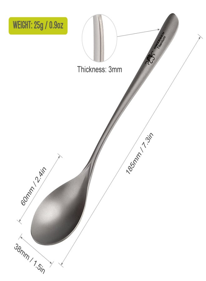 HWZBBEN Lightweight Titanium Spoon for Home Outdoor Camping Hiking Picnic - Image 4