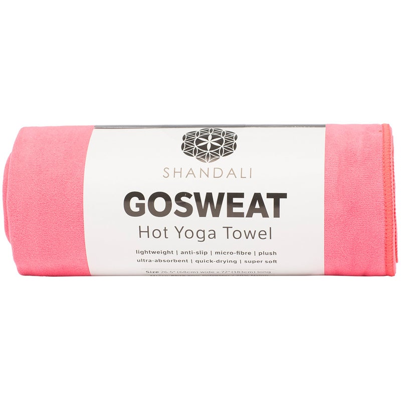 Shandali Hot Yoga GoSweat Microfiber Hand Towel in Super Absorbent Premium Lemonade Pink Suede for Bikram, Gym, and Outdoor Sports. 16 x 26.5 inches. - Image 1