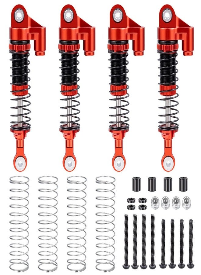 MOHERO 4Pcs 53mm Shocks - Aluminum RC Threaded Tele Absorber Damper for 1/18 RC Rock Crawler Ascent-18 Upgrades Parts (Red) - Image 1