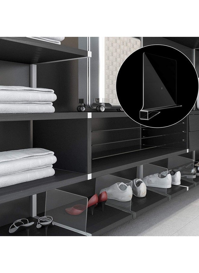 MosQuick Mosquick 4Pc Acrylic Shelf Divider For Wardrobe Wardrobe Separator For Clothes,Cupboard Organizer For Clothes T-Shirts,Books,Sweaters Perfect Shelf Divider Wardrobe Partition Organiser. - Transparent  - Image 4
