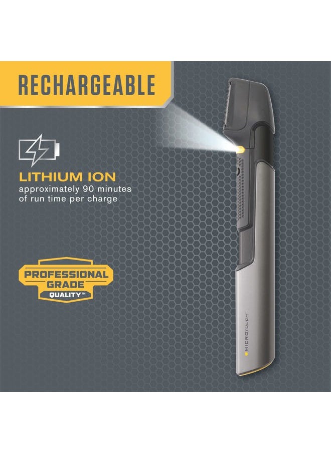 Micro Touch Titanium Trim PRO, Rechargeable Lighted Hair Cutting Tool and Body Groomer, Black  - Image 5