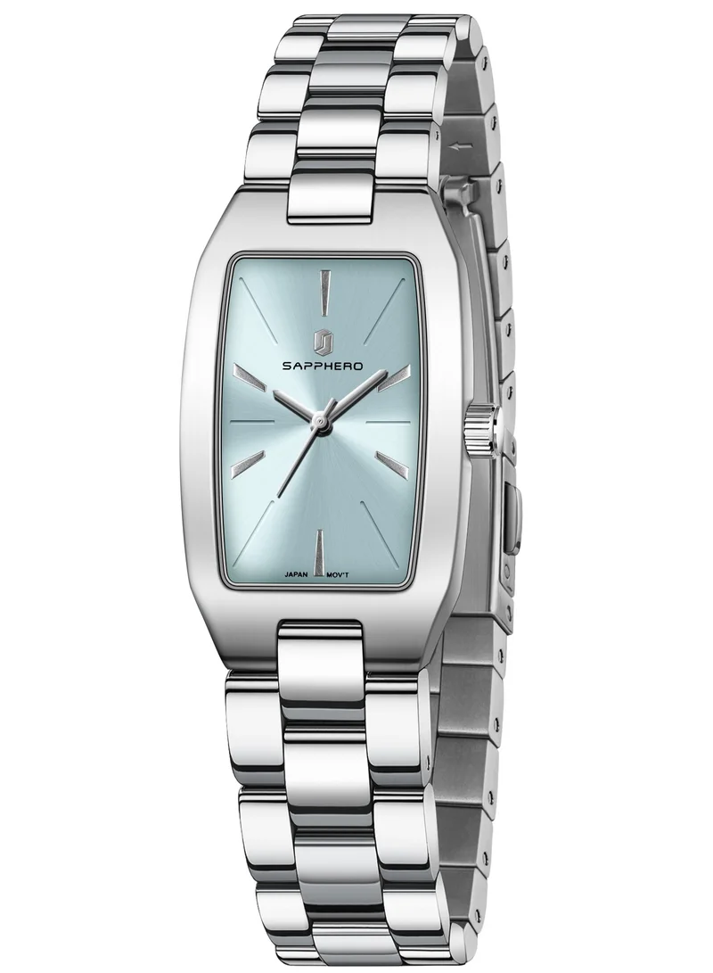 Sapphero ساعات سابفيرو نسائية فاخرة بسوار ستانلس ستيل مقاومة للماء