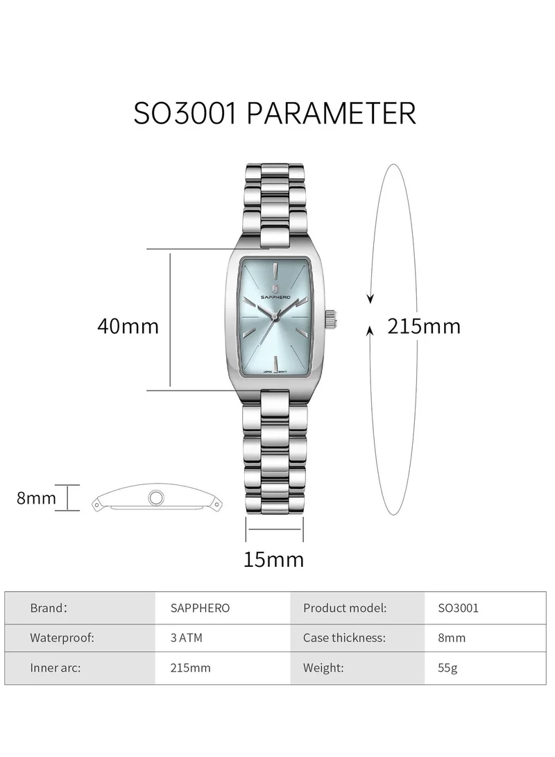 Sapphero 55 g SAPPHERO Watches for Women Luxury Ladies Watches Women's Bracelet Watch Small Stainless Steel Analog 3ATM Waterproof Wrist Watch for Women for Women | Best Price UAE