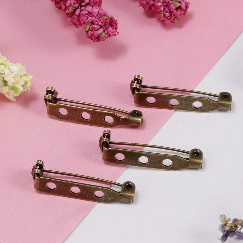 klarako 100/50/30 Silver/Gold Brass DIY Hair Clip Brooch Pin Back Safety Clasp 15mm 30mm 38mm  Type7, as described - Image 3