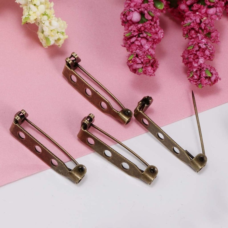 klarako 100/50/30 Silver/Gold Brass DIY Hair Clip Brooch Pin Back Safety Clasp 15mm 30mm 38mm  Type7, as described - Image 5