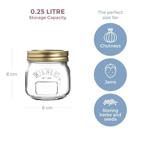 Kilner Premium 250ml Airtight Glass Preserving Jar with Screw Lid for Storing and Preserving | Eco Friendly, Leak Proof, Dishwasher Safe Kitchen Container - Image 2
