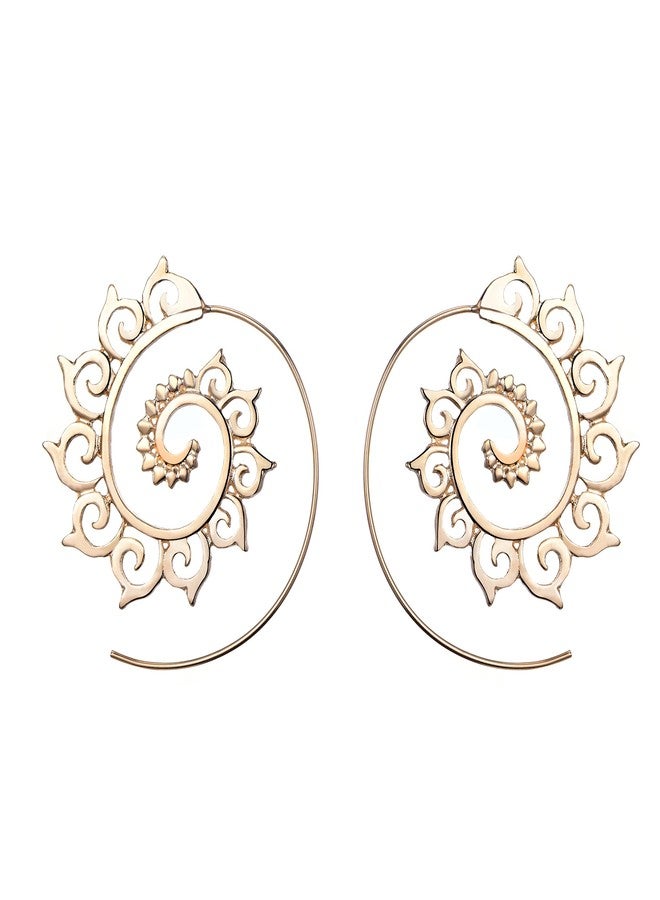 Tamhoo 9 Pairs Golden Bohemian Vintage Tribal Swirl Spiral Hoop Earrings Set For Women Mother Jewelry(golden) - Image 3