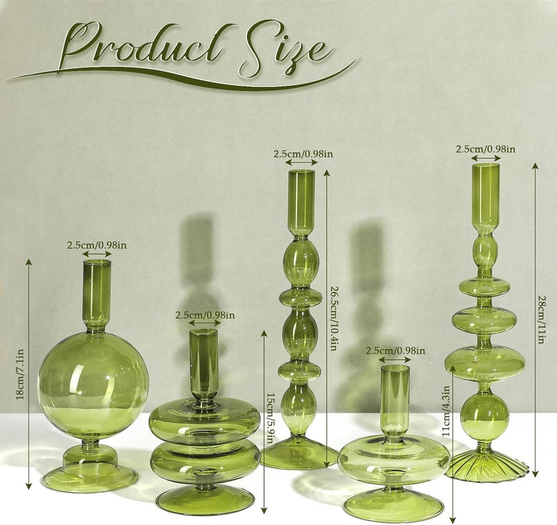 Rtteri حاملات الشموع الزجاجية الملونة Rtteri 5 قطع - Image 2