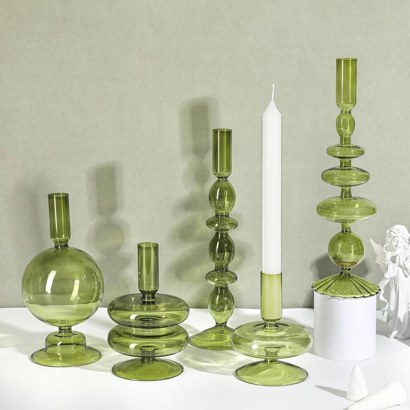 Rtteri حاملات الشموع الزجاجية الملونة Rtteri 5 قطع - Image 3