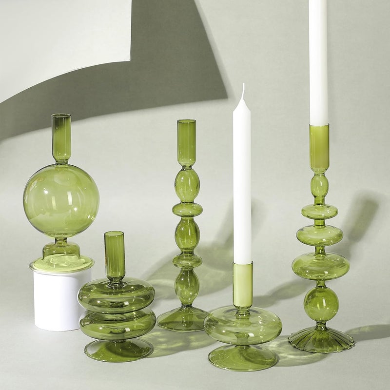 Rtteri حاملات الشموع الزجاجية الملونة Rtteri 5 قطع - Image 4