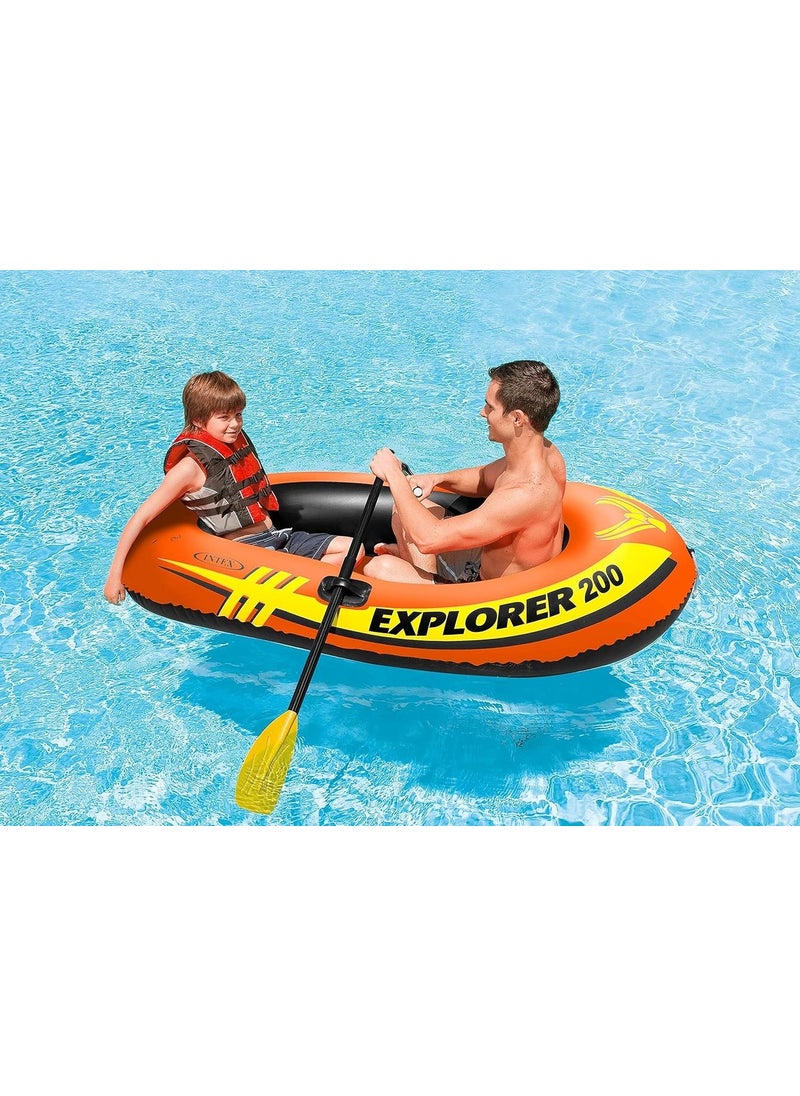 INTEX Rowing Riding Boat Set - Rowing Inflatable Boat Set - Pool and Sea Riding Boat Explorer 200 - 185X94X41 Cm.  - Image 5