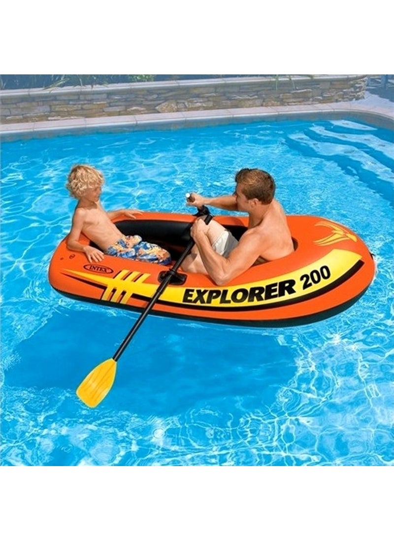 INTEX Rowing Riding Boat Set - Rowing Inflatable Boat Set - Pool and Sea Riding Boat Explorer 200 - 185X94X41 Cm.  - Image 3