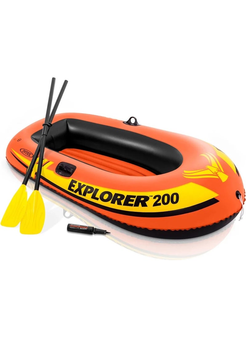 INTEX Rowing Riding Boat Set - Rowing Inflatable Boat Set - Pool and Sea Riding Boat Explorer 200 - 185X94X41 Cm.  - Image 2