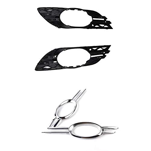CNUPSM Fog Light Chrome Grille Trim Cover Front Bumper Left & Right 4Pcs Compatible With Mercedes-Benz W211 E320 E350 E550 2007-2009 2118850922/0822 A2118851274/1174 - Image 1