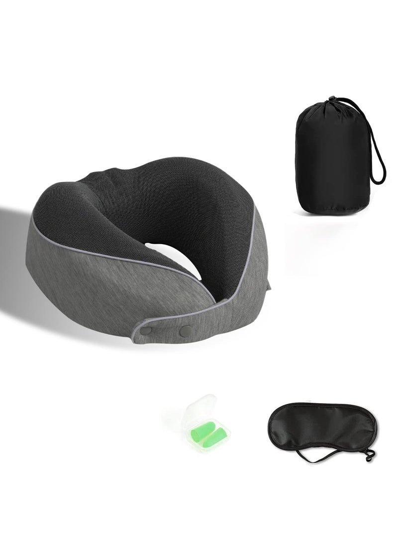 Hannea - HANNEA® Travel Neck Pillow Memory Foam U-shape Neck Pillow for Travel, Adjustable Neck Pillow Ergonomic Neck Pillow for Sleeping, Support Head, Neck - Image 1