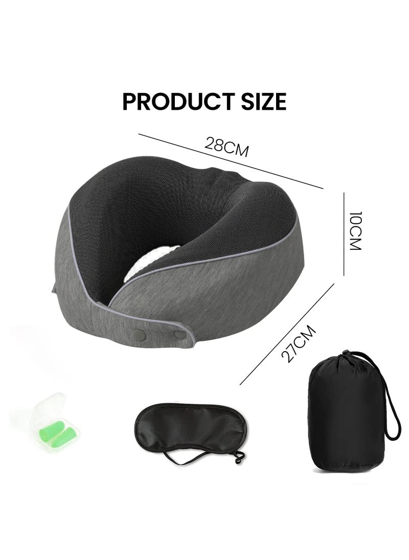 Hannea - HANNEA® Travel Neck Pillow Memory Foam U-shape Neck Pillow for Travel, Adjustable Neck Pillow Ergonomic Neck Pillow for Sleeping, Support Head, Neck - Image 1