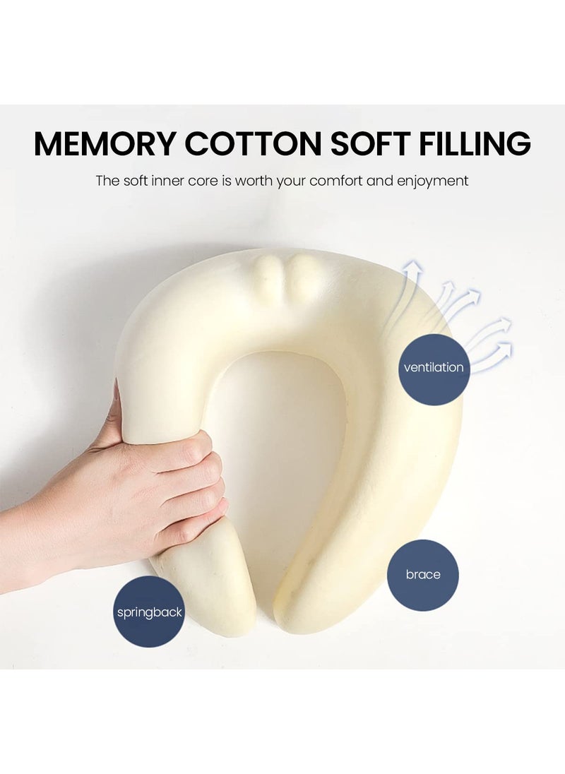 Hannea - HANNEA® Travel Neck Pillow Memory Foam U-shape Neck Pillow for Travel, Adjustable Neck Pillow Ergonomic Neck Pillow for Sleeping, Support Head, Neck - Image 1