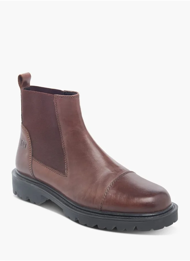 DUCHINI Mens Solid Slip-On Chelsea Boots