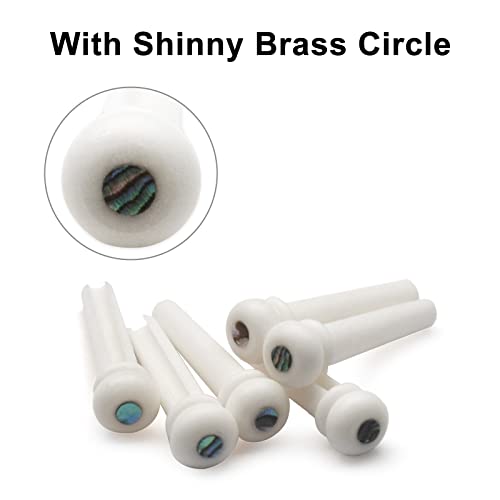 MAXCHEER Guitar 6Pcs Acoustic Guitar Bridge Bone Pins with Pearl Shell Dot Guitar Pressure String Nails Pin Guitar Parts - Image 3