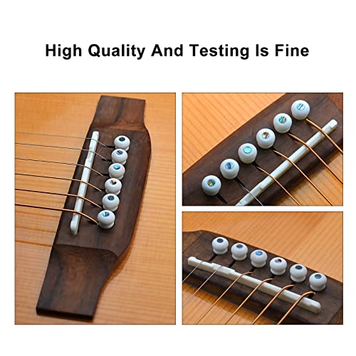 MAXCHEER Guitar 6Pcs Acoustic Guitar Bridge Bone Pins with Pearl Shell Dot Guitar Pressure String Nails Pin Guitar Parts - Image 4