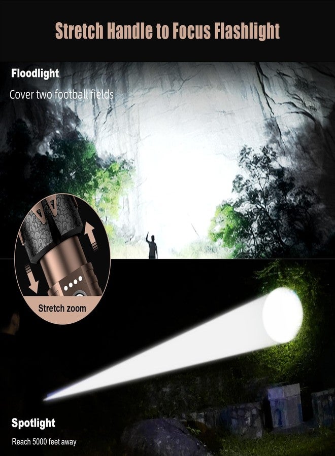 SKYFIRE Rechargeable Flashlights High Lumens with Ignition Lens,5000 Super Bright Tactical Flashlight,Zoomable,6Modes,Waterproof Flash Light for Camping Essentials,Outdoor,Home Emergency-Upgraded - Image 2