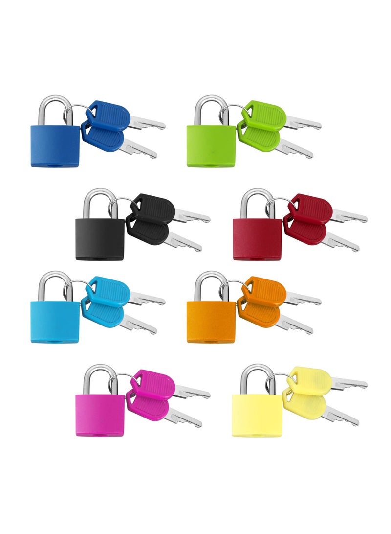 Y&D Suitcase Locks with Keys, Colored Plastic Casing Padlock Small Luggage Metal Mini Used for Student Bag Journal Piggy Bank, School Gym Classroom Matching Game Travel (Fresh Color, 8 Pieces) - Image 1