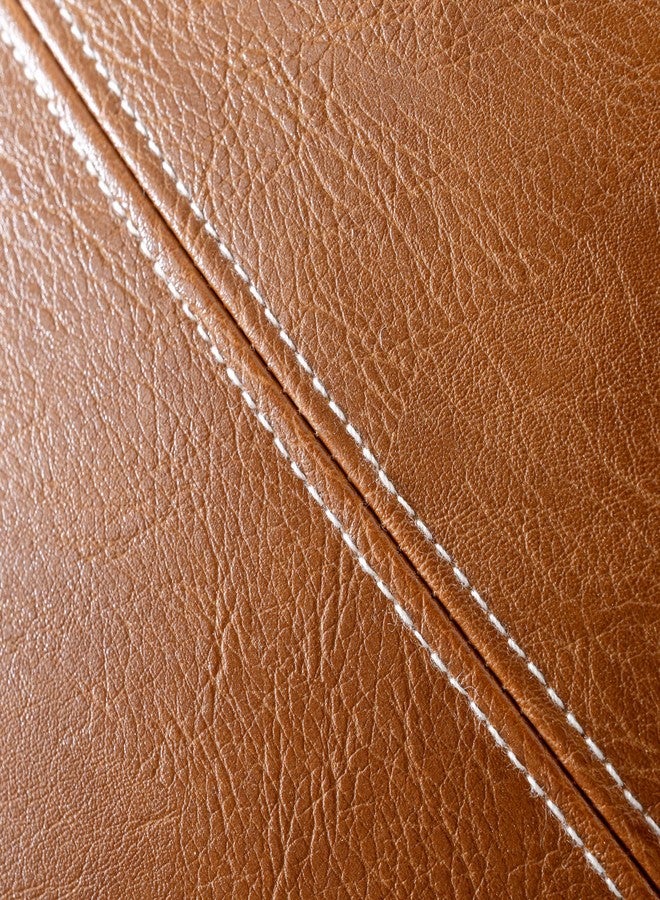 Fancy Homi Brown Boho Long Lumbar Faux Leather Body Decorative Throw Pillow Cover 14x36 Inch for Bedroom Couch Bed Sofa Bench, Hand Stitched Stylish Pillowcase, Rustic Modern Farmhouse Room Decor - Image 4