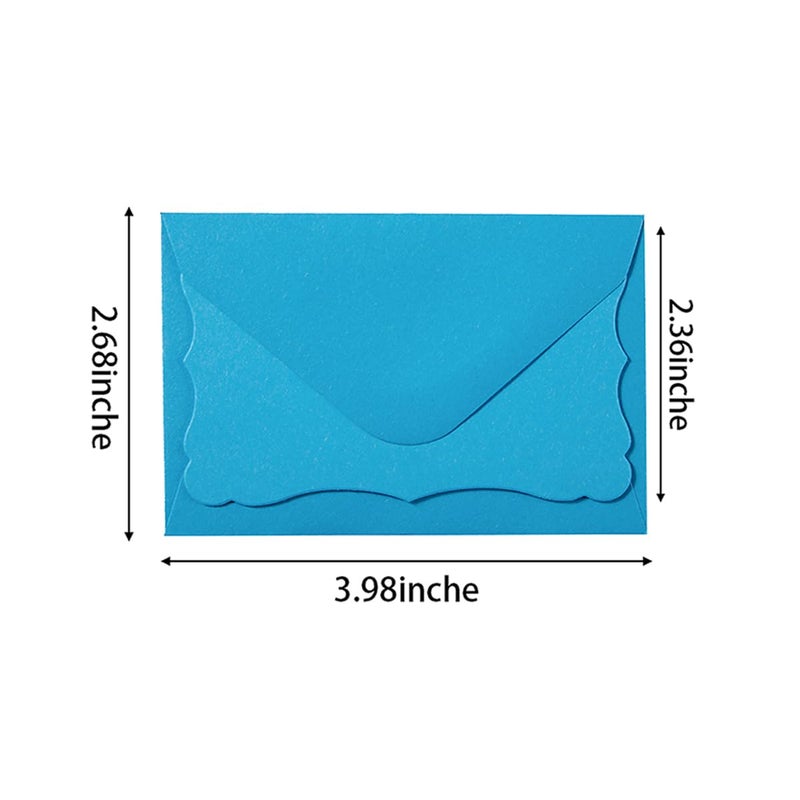 Toperd 100 Pack Mini Envelopes with Note Cards in 5 Colors for Wedding, Birthday, Baby Showers, 4 x 2.7 Inches (Blue) - Image 2
