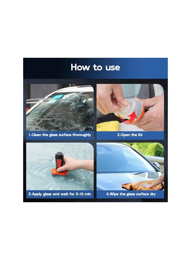 promass Glass Cleaning Board, 2 pack Upgrade Windshield Hydrophobic Glass Coating for Windshield, Automobile Windshield Rain Cleaner Automotive Windows Cleaning for Improves Clarity and Visibility - Image 4