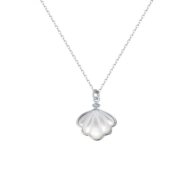 Diamond-encrusted Shellfish Necklace 2021 Women''s ins Simple Cold Style Light Luxury Niche Design Shell Clavicle Chain - Image 5