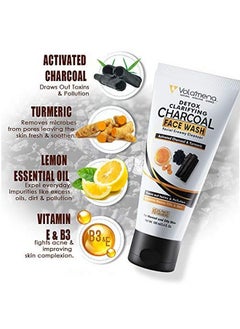 VOLAMENA WITH DEVICE Detox Clarifying Charcoal Face Wash With Turmeric And Activated Charcoal 100 Ml 3.4 Fl Oz  - Image 3