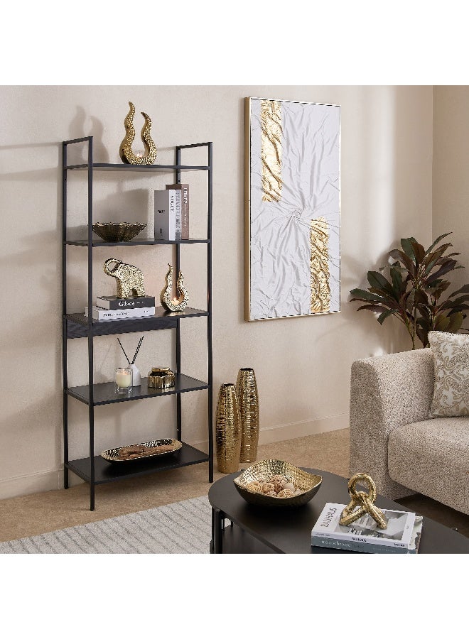 Home Box مزهرية سيراميك ذهبية ذات ملمس - 14x14x49 سم - Image 4