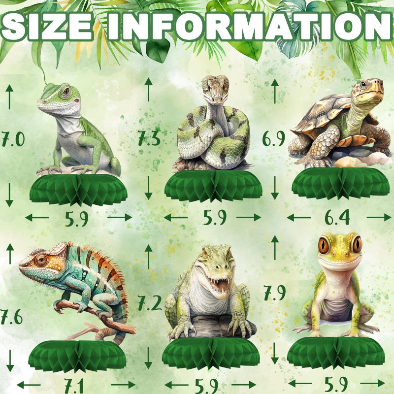 Outego Reptile Party Centerpiece Set - Reptile Honeycomb Reptile Birthday Decorations And Reptile Table Toppers For Kids' Nature-Themed Birthday And Baby Shower Table Decor - Image 2